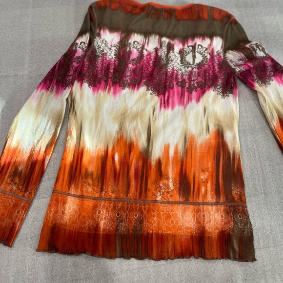 [42/XL]Marc Aurel Embellished Multi Color L/S Wool Blend Blouse - Picture 6 of 9